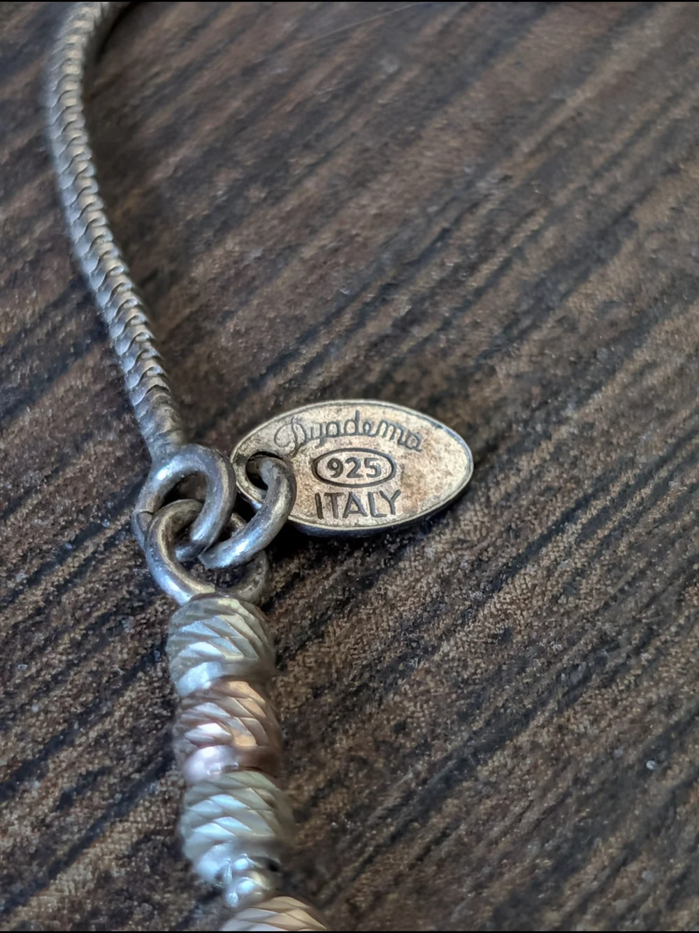 DYADEMA Italy 925 Sterling Silver Adjustable Bead Charm Silver/Bronze Bracelet